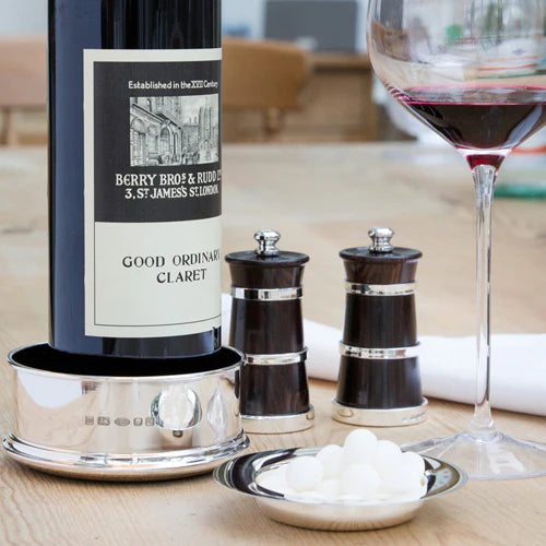 Silver and Rosewood Churn Salt and Pepper Mills