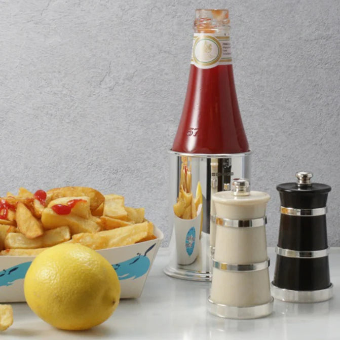 Silver and Rosewood Churn Salt and Pepper Mills