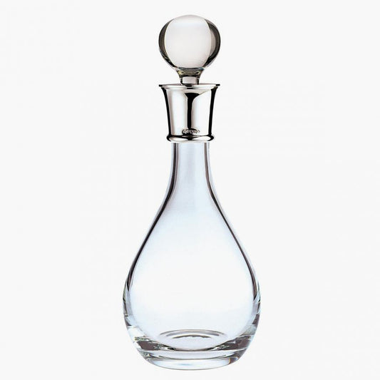 Crystal Wine Decanter with Silver Collar
