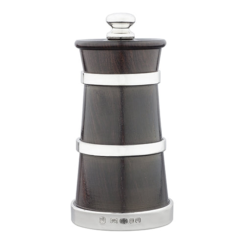 Silver and Blackwood Churn Salt and Pepper Mills