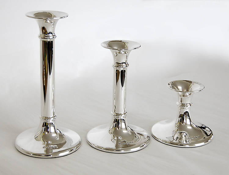 Silver Jupiter Candlesticks