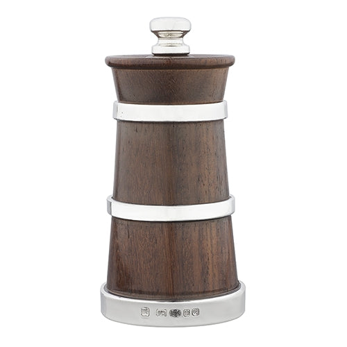 Silver and Rosewood Churn Salt and Pepper Mills