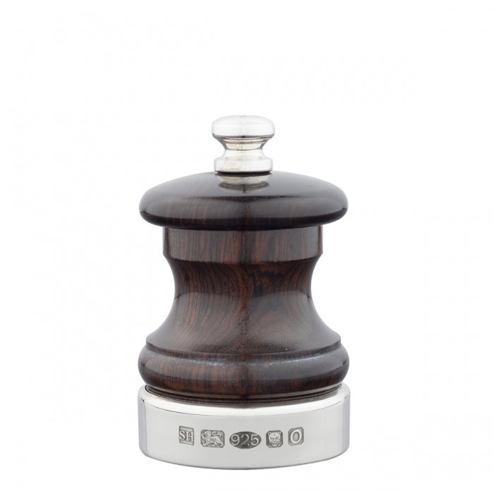 Silver and Blackwood 2.5" Capstan Salt and Pepper Mills
