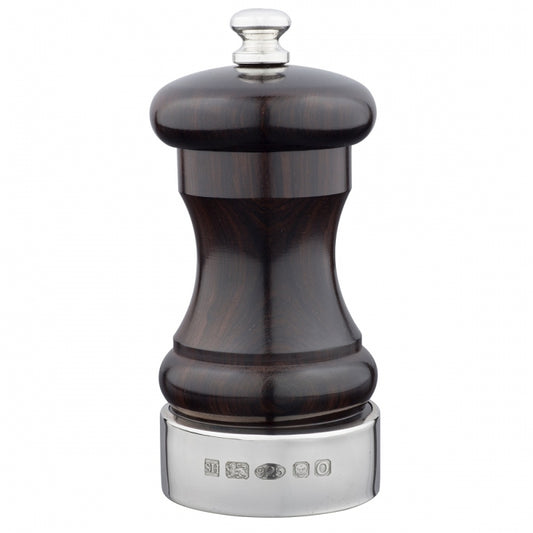 Silver and Blackwood 4" Capstan Salt and Pepper Mills