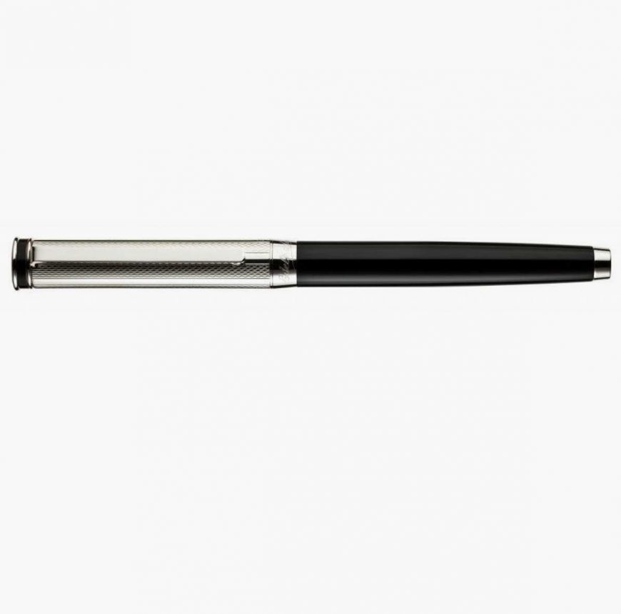 Silver/Black Lacquer Roller Ball Pen